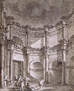 O Templo de Júpiter, de &39;Ruínas do Palácio do Imperador Diocleciano em Spalatro na Dalmácia&39;, publicado em 1764